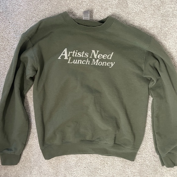 Artists Need Lunch Money Green Crewneck (Size Small) | Art, Shop Small, Creative - Picture 1 of 3